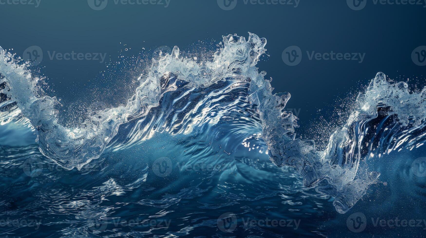 Waves surge and splash with vibrant clarity, reflecting light beautifully while creating an enchanting movement over the water's surface photo