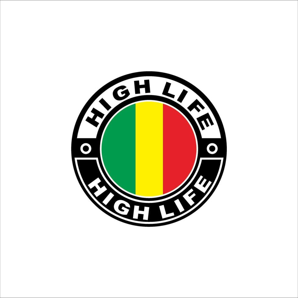 The logo elements are red yellow green with the words high life vector