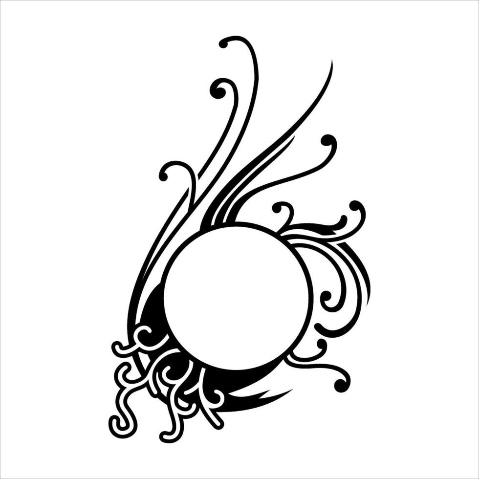 White circle decorated with tribal flowers vector