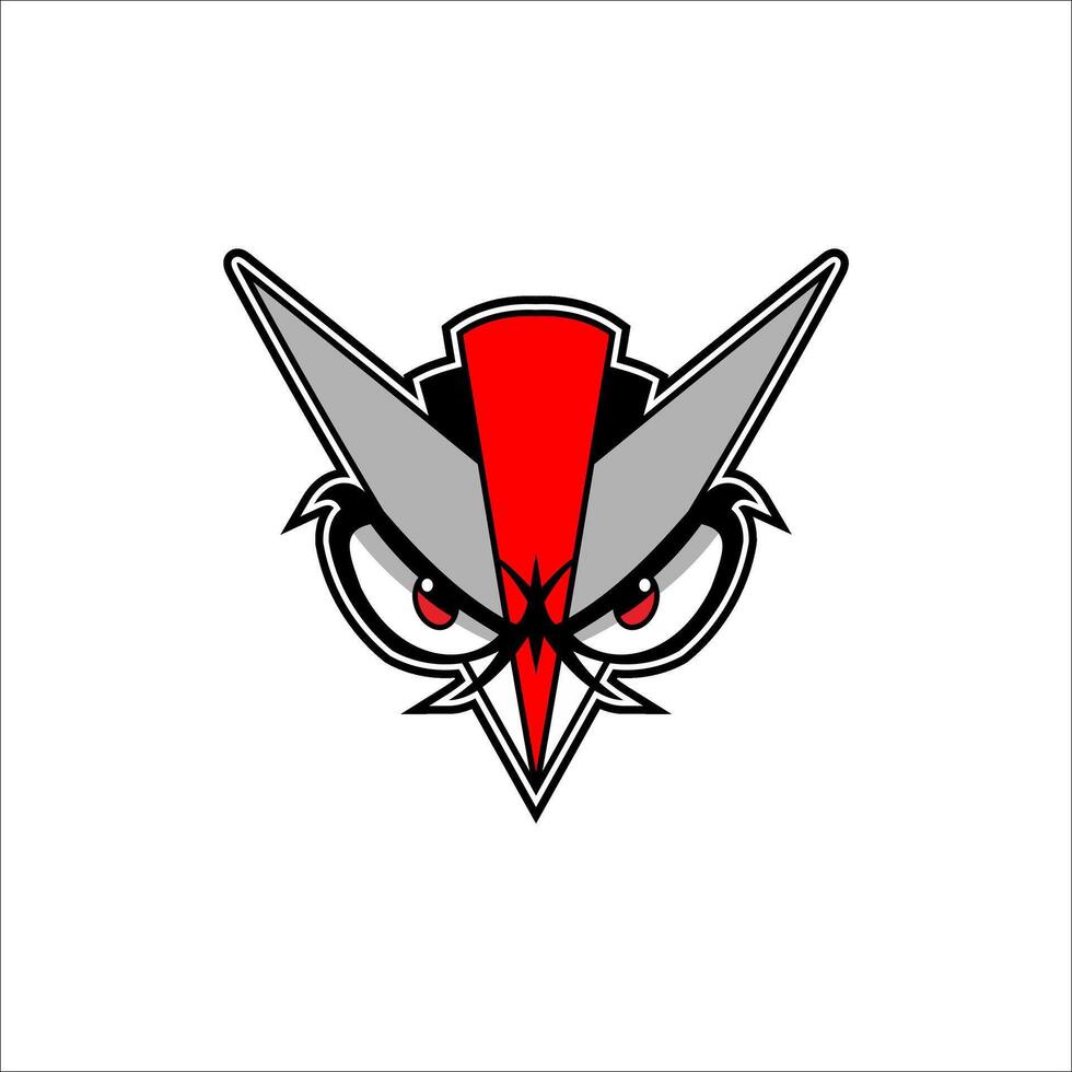 Bird head in robot style on white background vector