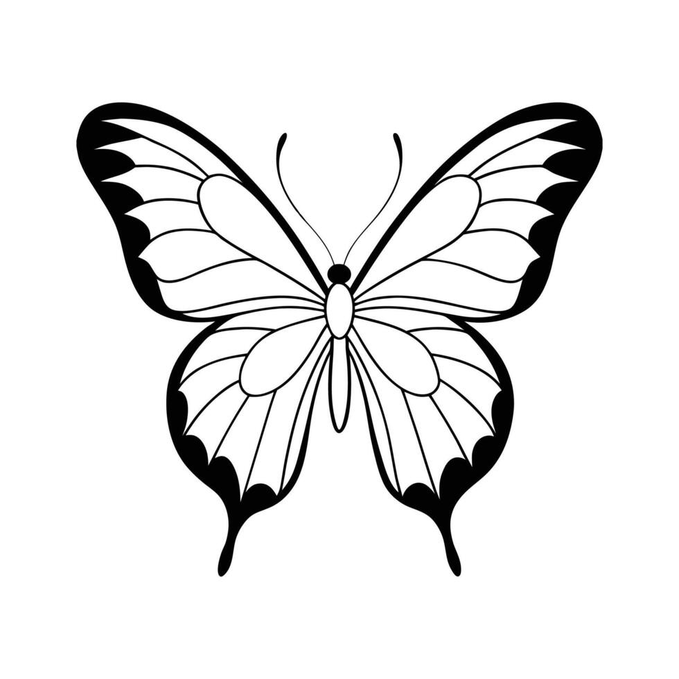 Butterfly design Line art vector