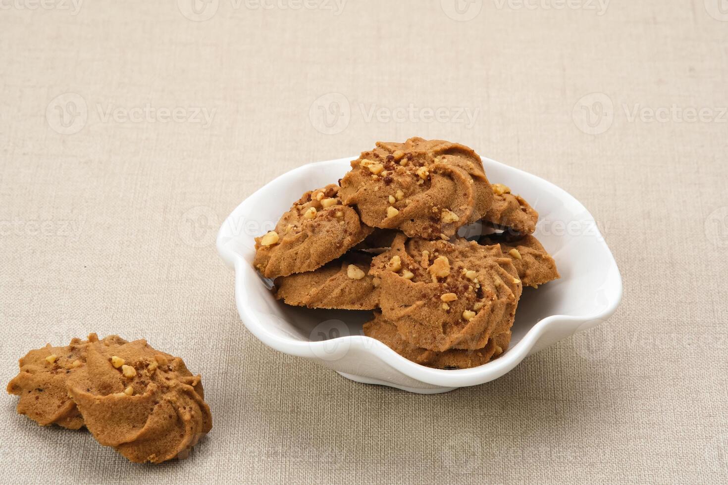 Chocolate cookies with peanut sprinkles photo