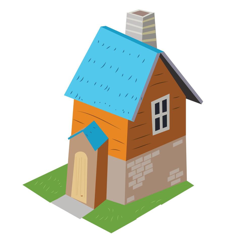 Isometric House Illustration and Game Asset vector
