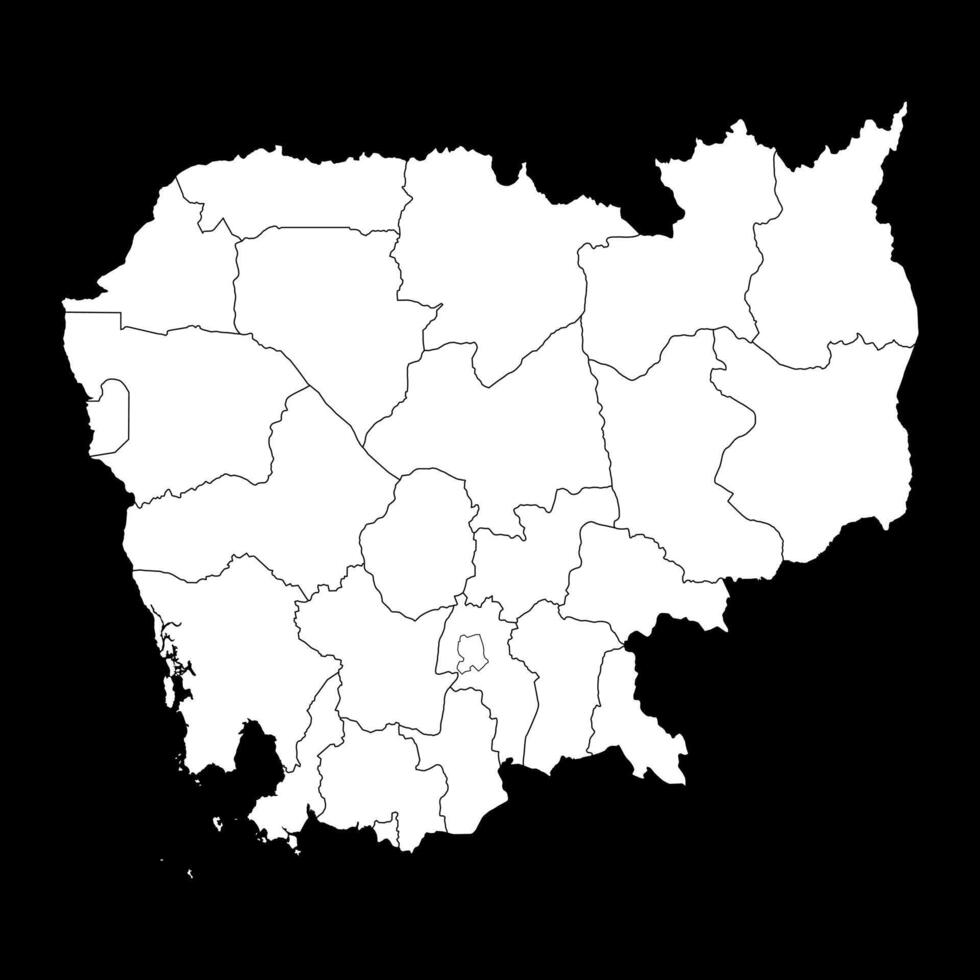 Cambodia map with administrative divisions. illustration. vector