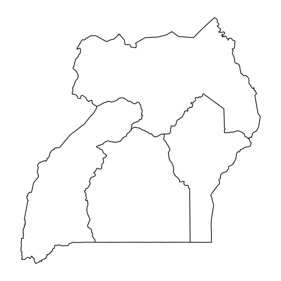 Uganda map with regions. illustration. vector