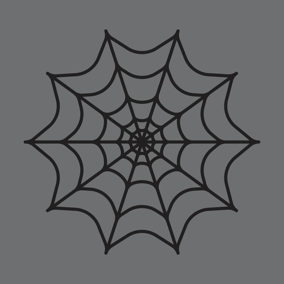 Spider web icon on grey background vector