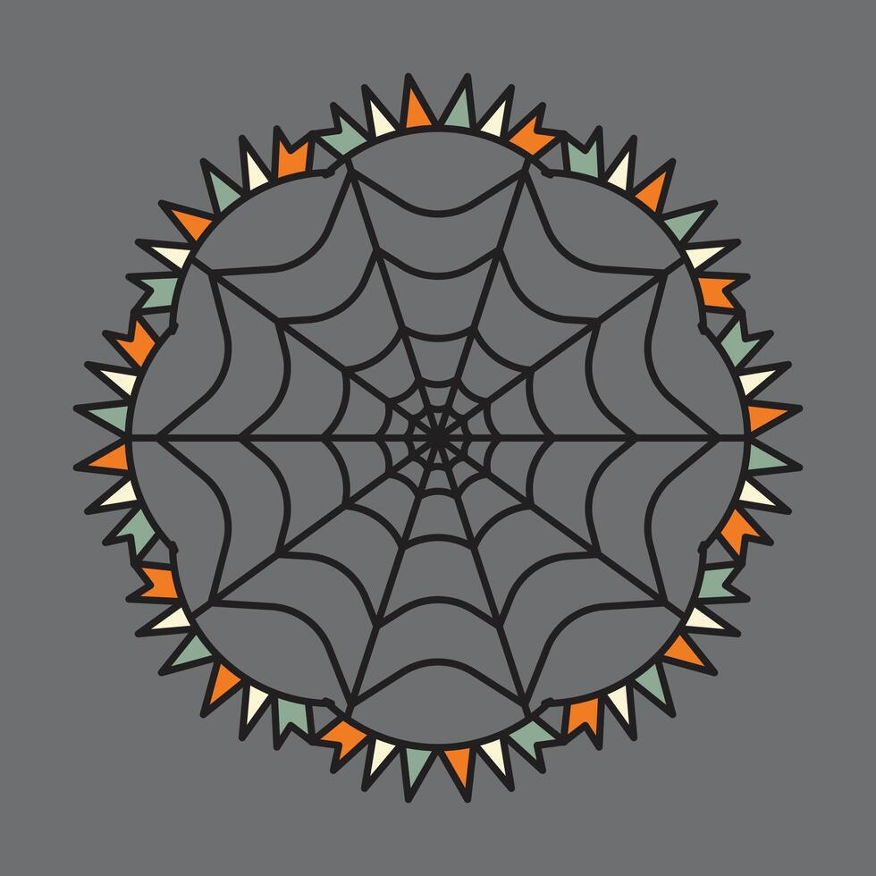 A spider web design on a gray background vector
