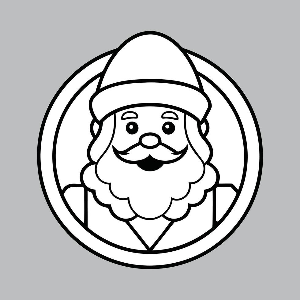 Santa Claus Head Icon for Christmas and Holiday Designs vector