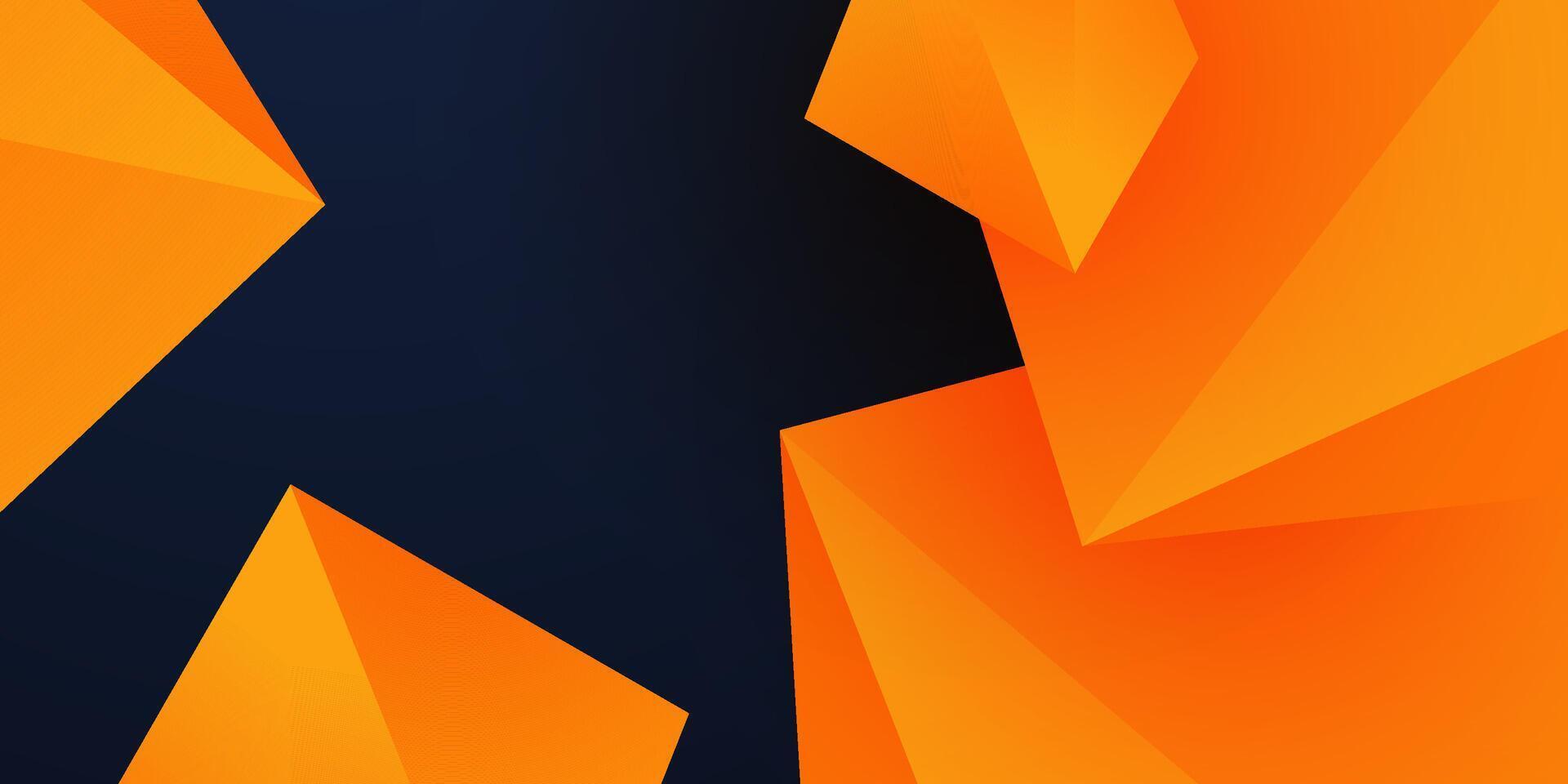 Abstract geometric dark blue and orange triangle theme overlap background for graphic design. vector