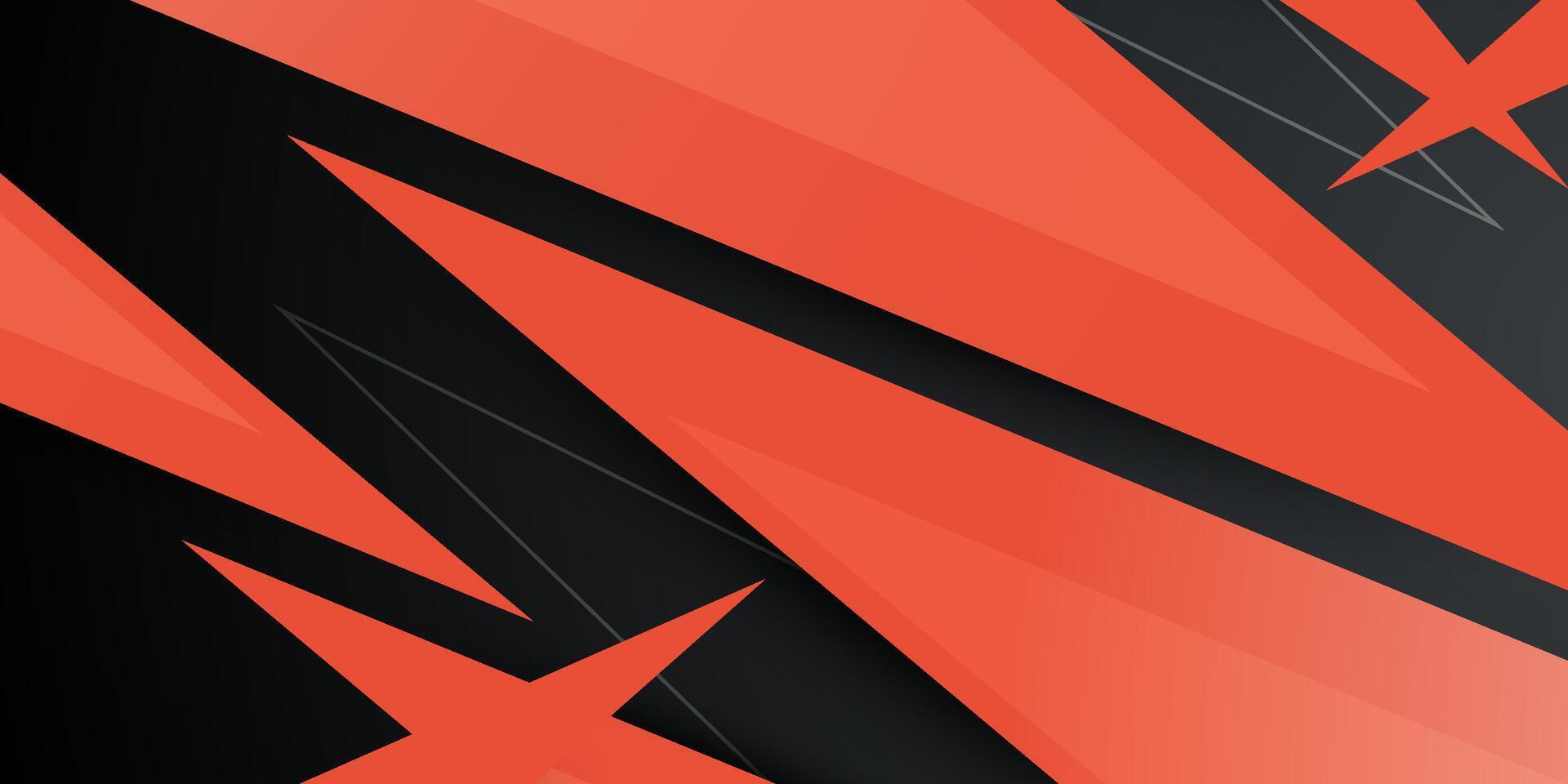Abstract dark black and orange triangle on dark color geometric sporty design. Modern overlap papercut futuristic background illustration. vector