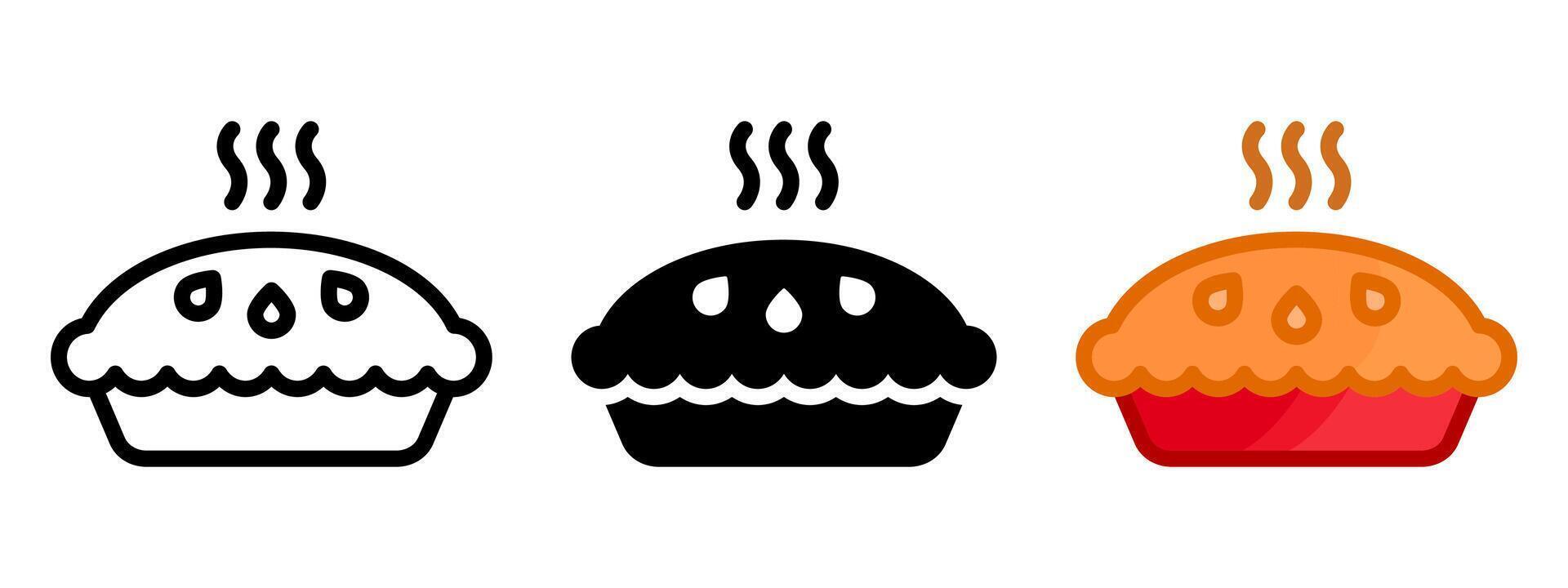 Pie icon. Traditional dish sign. Homemade cake color illustration. American thanksgiving pie symbol. vector