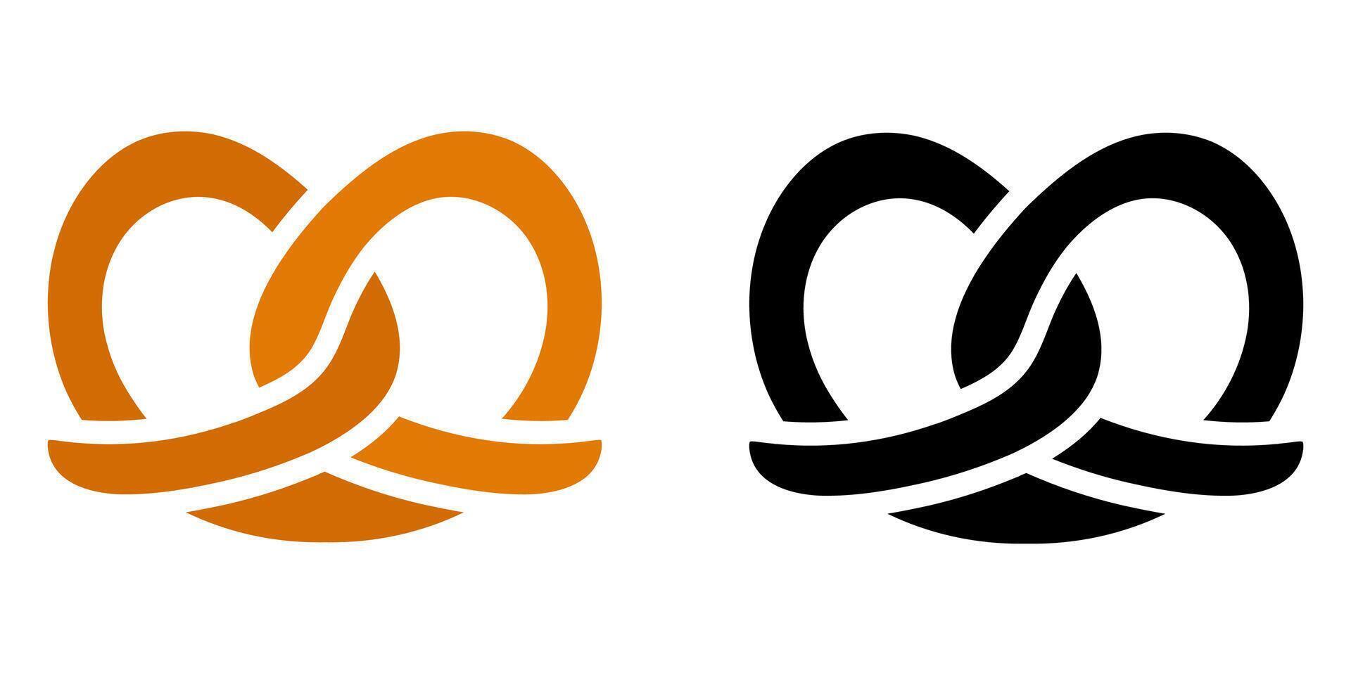 Pretzel logotype. German pastry icon. vector