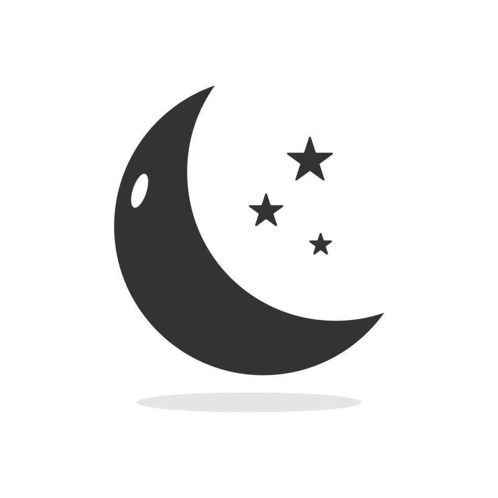 Moon and star icon isolated illustration. vector