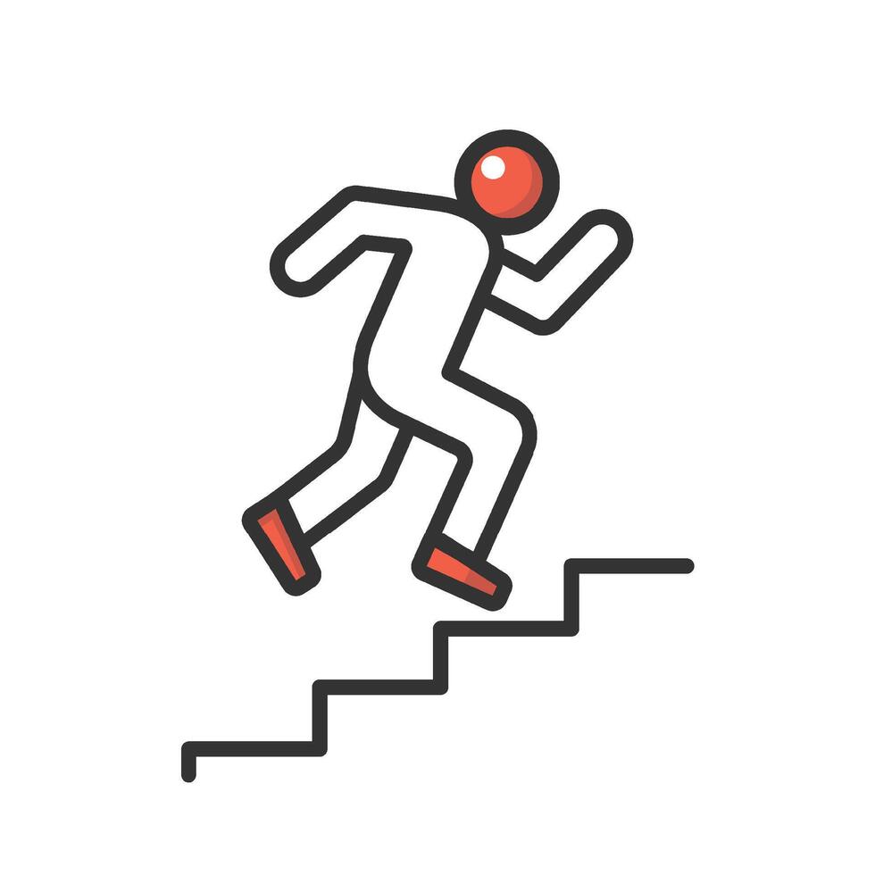 Man step up icon isolated illustration. vector