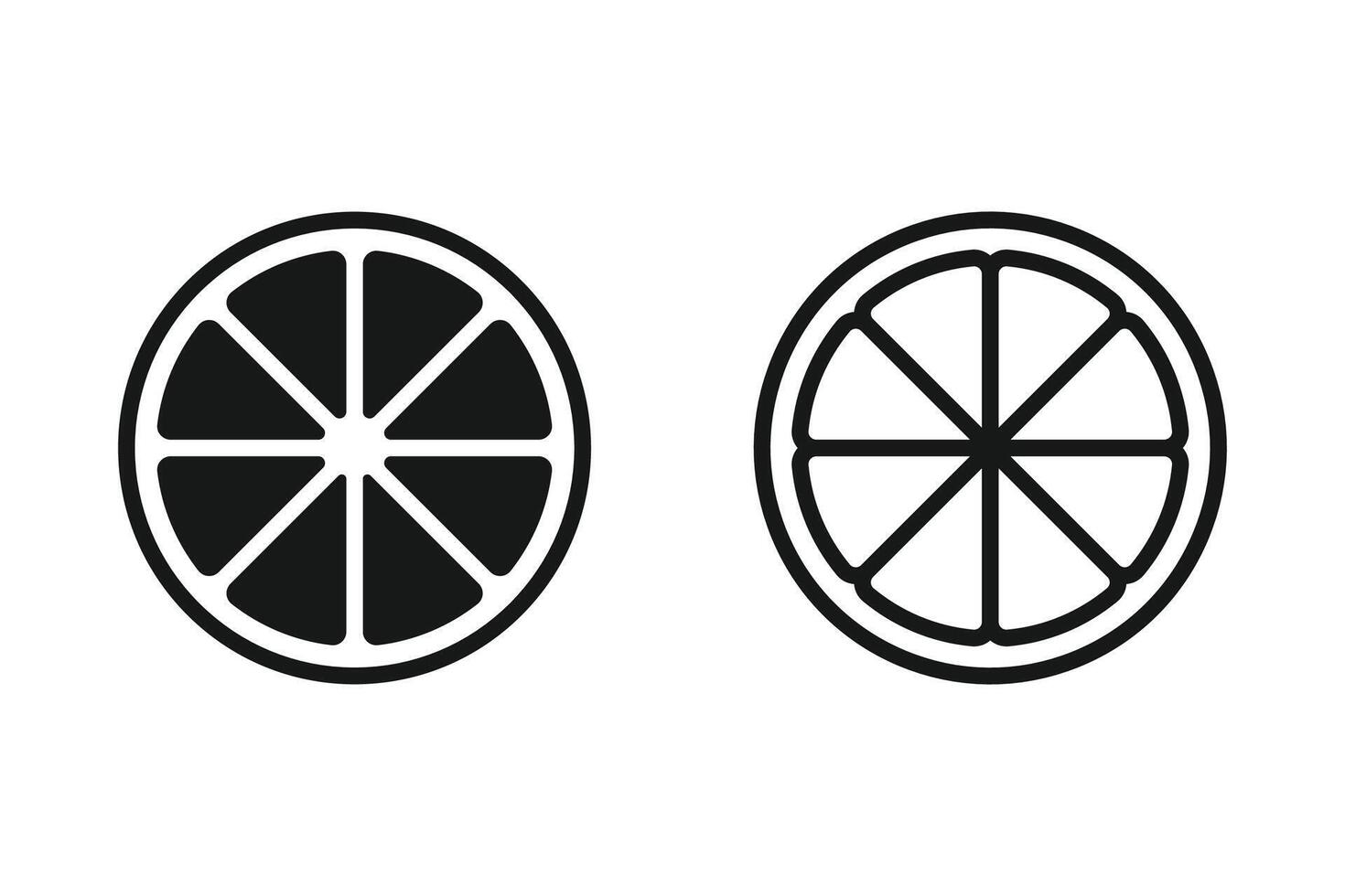 Lemon slice silhouette set. Lime black symbol collection. Lemon icon for web, computer, and mobile app vector