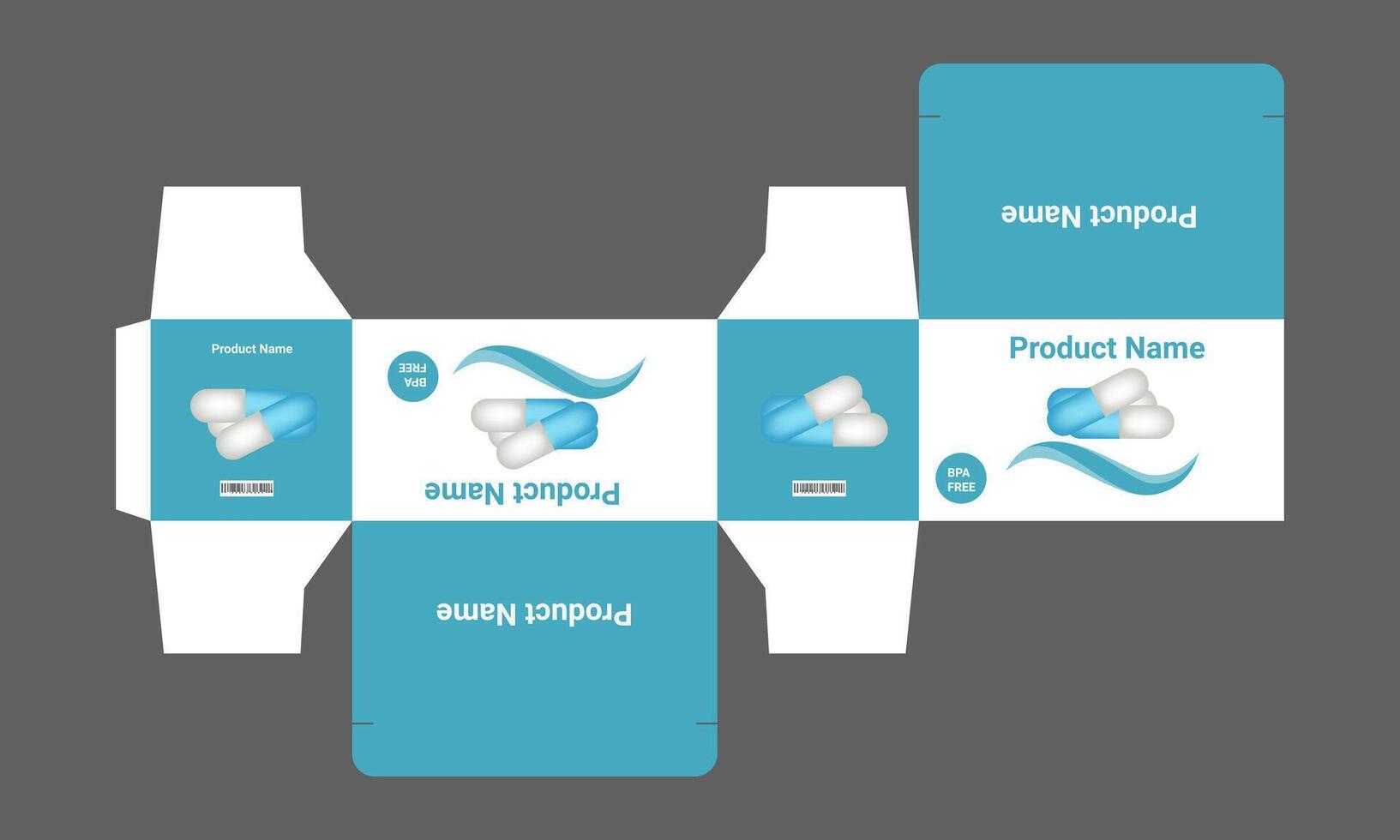 a box with a blue and white design vector