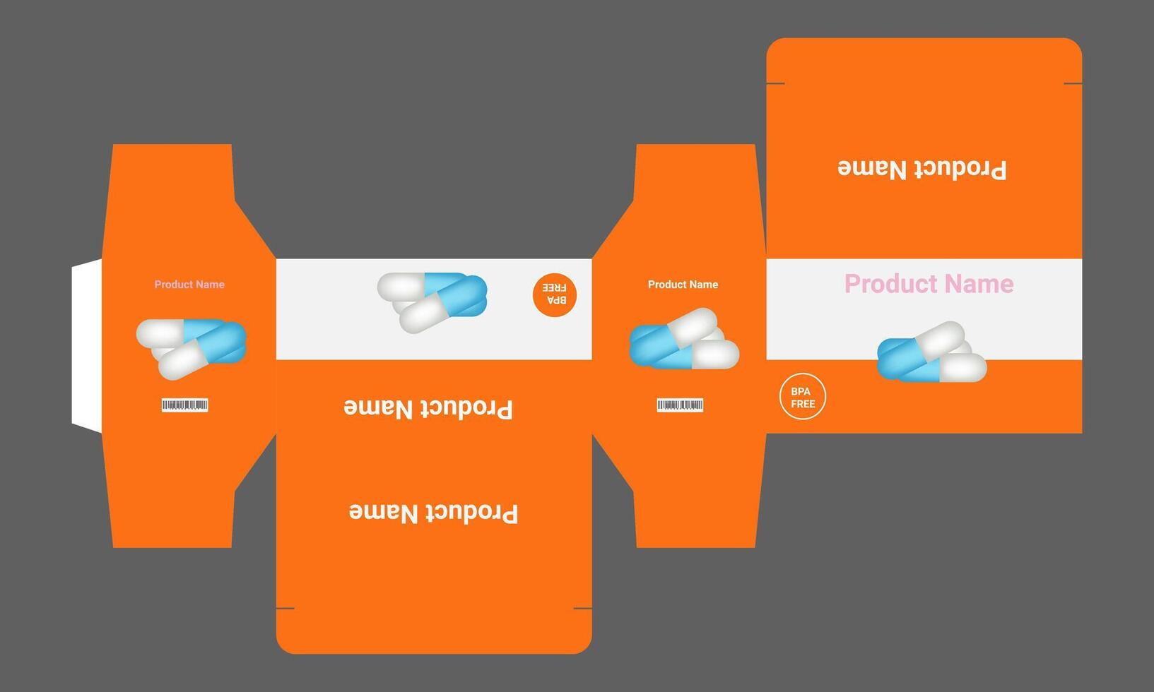 a box with a white and orange design vector