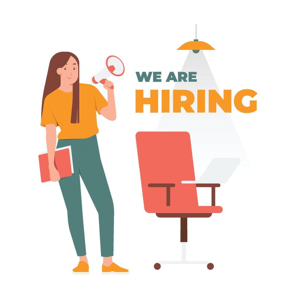 We are hiring join team announcement recruitment open vacancy concept illustration vector
