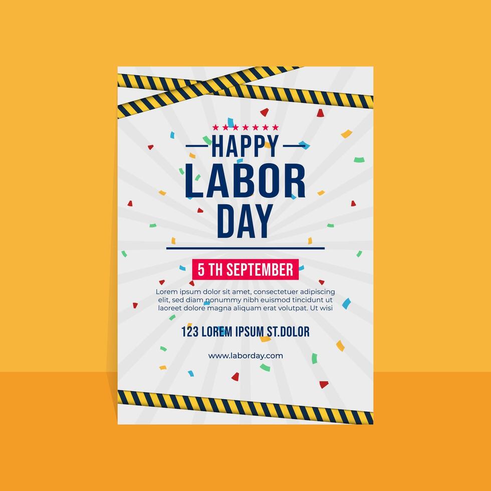 modern trend vertical poster template for labor day celebration post media vector