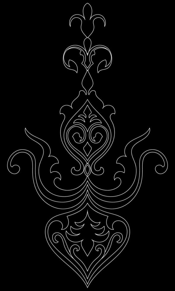 Abstract white lines, vintage graphic element Baroque pattern vector