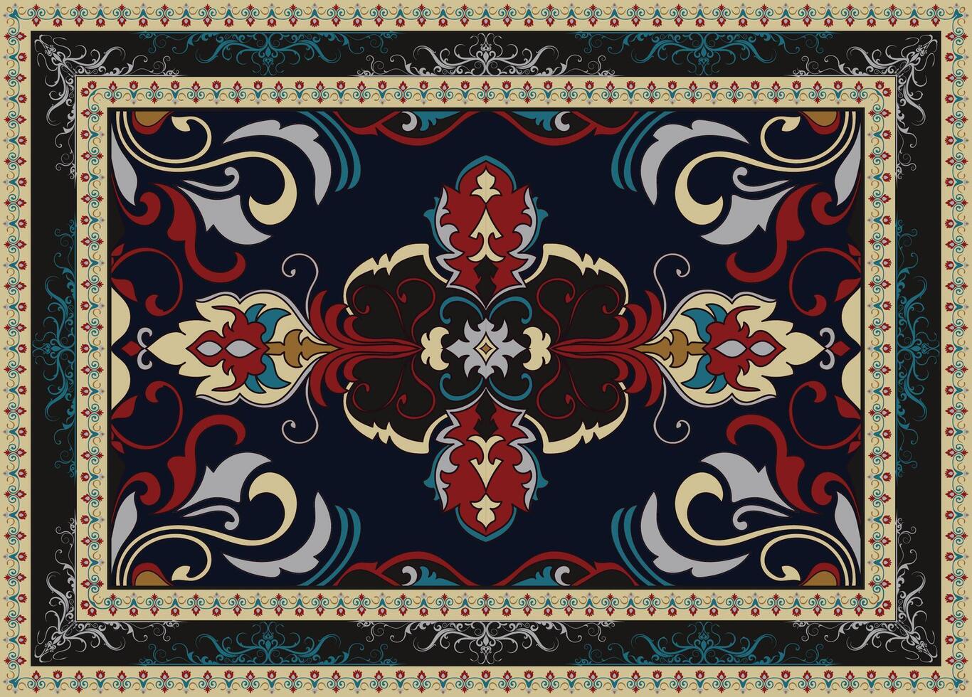 Persian carpet with abstract magic Carpets for room decoration vector