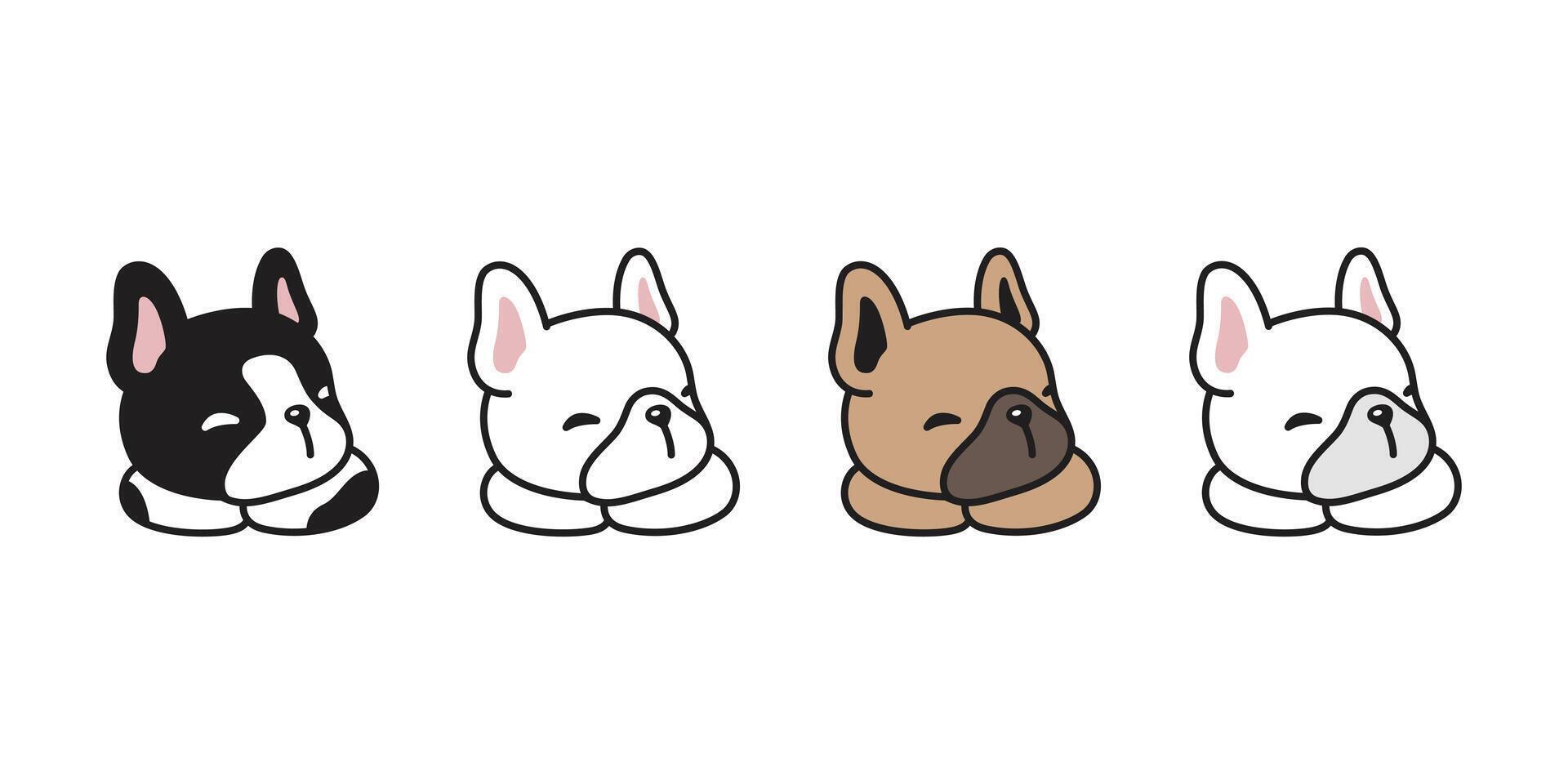 dog french bulldog sleeping icon puppy pet doodle cartoon character illustration symbol tattoo stamp design isolated vector