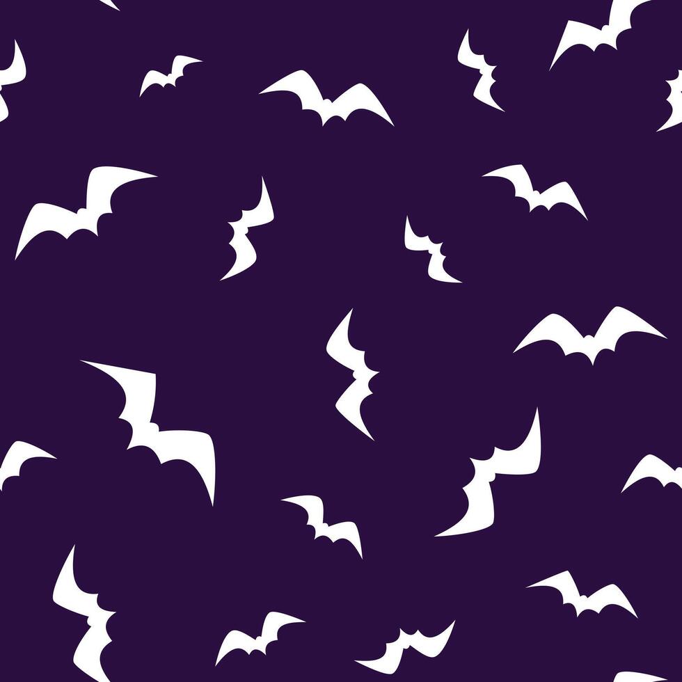 Flying bats seamless pattern on a dark background for Halloween decoration. Design for wallpapers, backdrop and wrapping vector