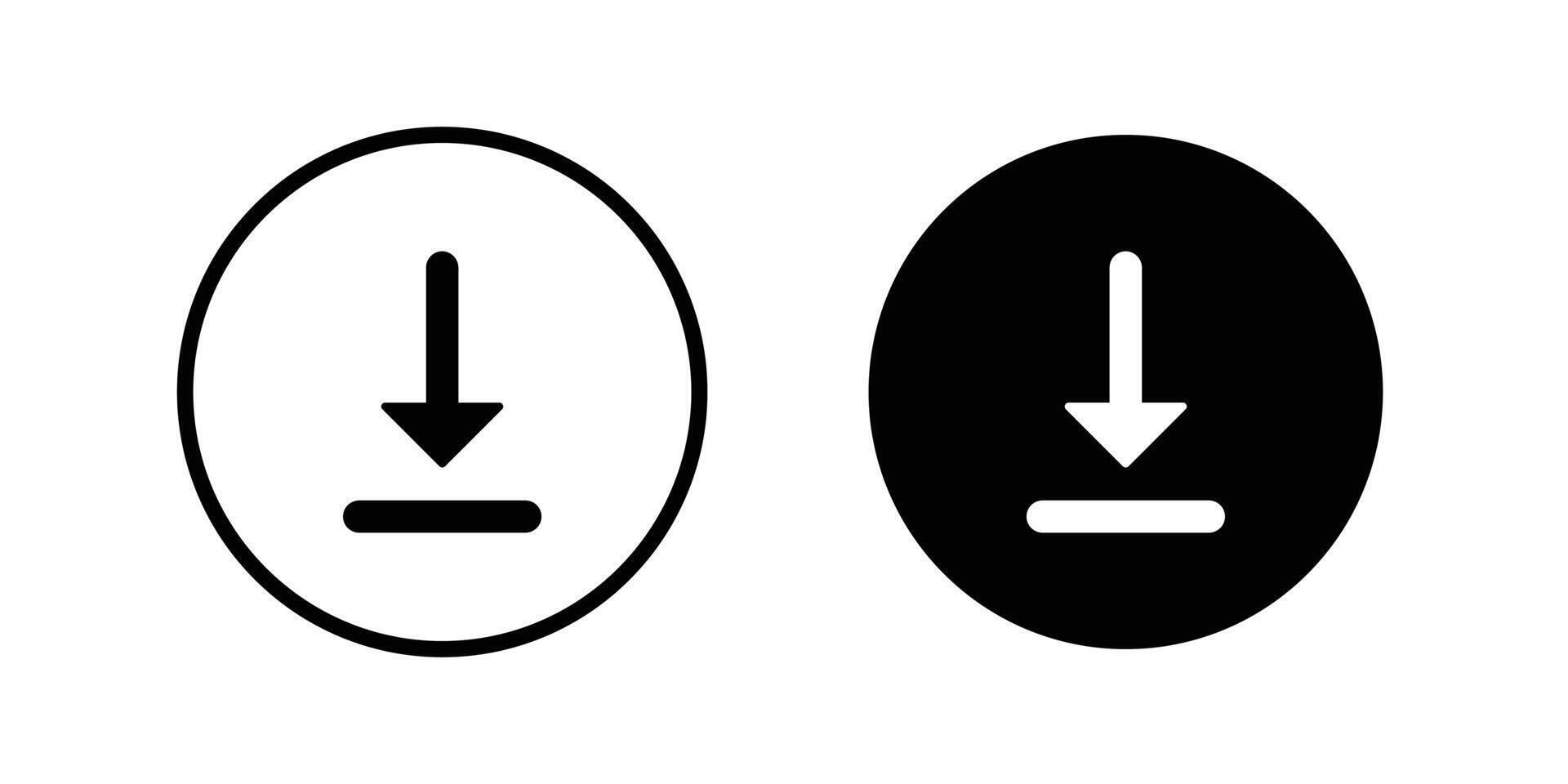 Download icon set. download sign and symbol. download icon Collection. Arrow downloading icon. Download button Collection. isolated on white background. vector