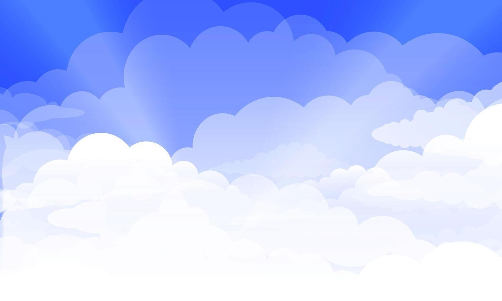 Background with clouds on blue sky. cartoon anime style. vector