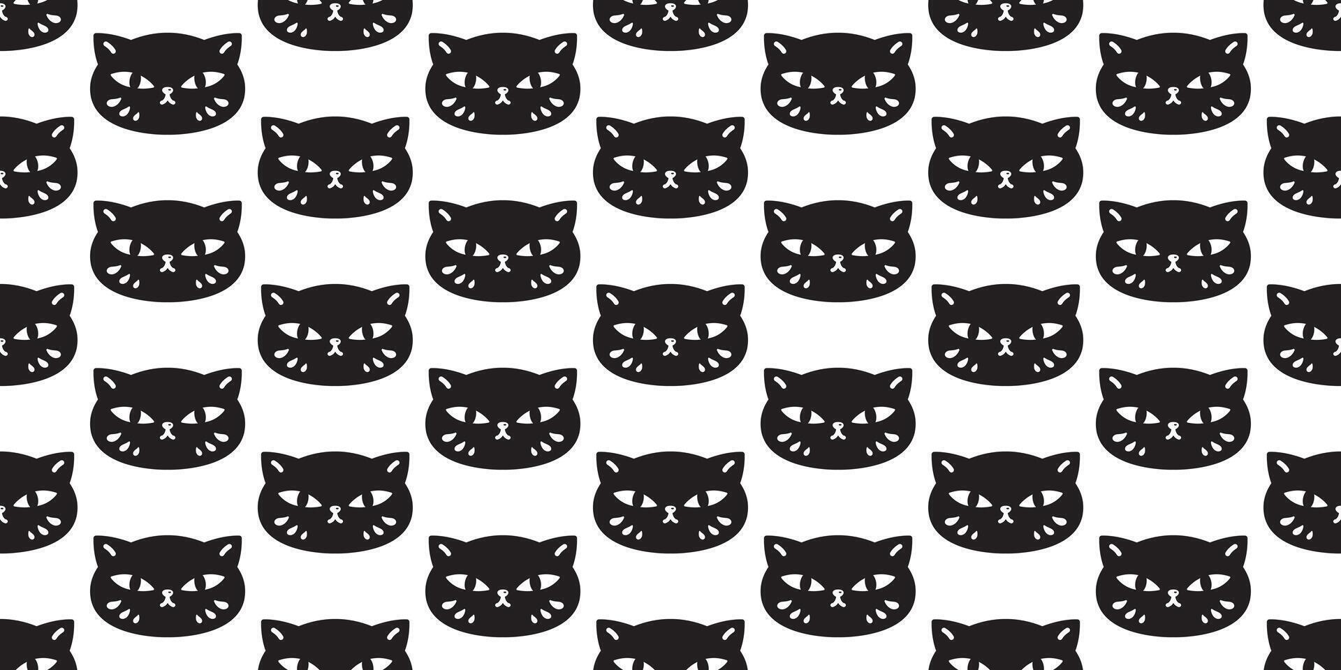 cat face seamless pattern neko kitten head cartoon character pet gift wrapping paper tile background repeat wallpaper animal doodle illustration design scarf isolated vector