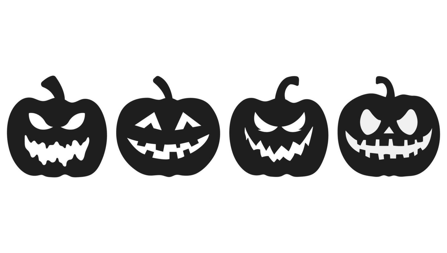 Halloween pumpkin icon set isolated on white background. vector