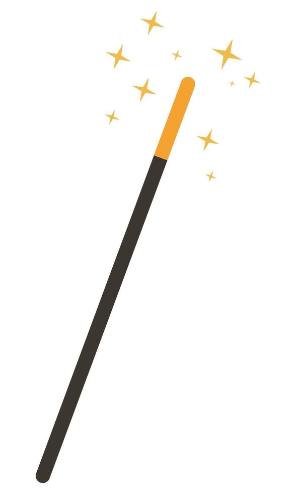Magic wand flat icon isolated on white background. vector