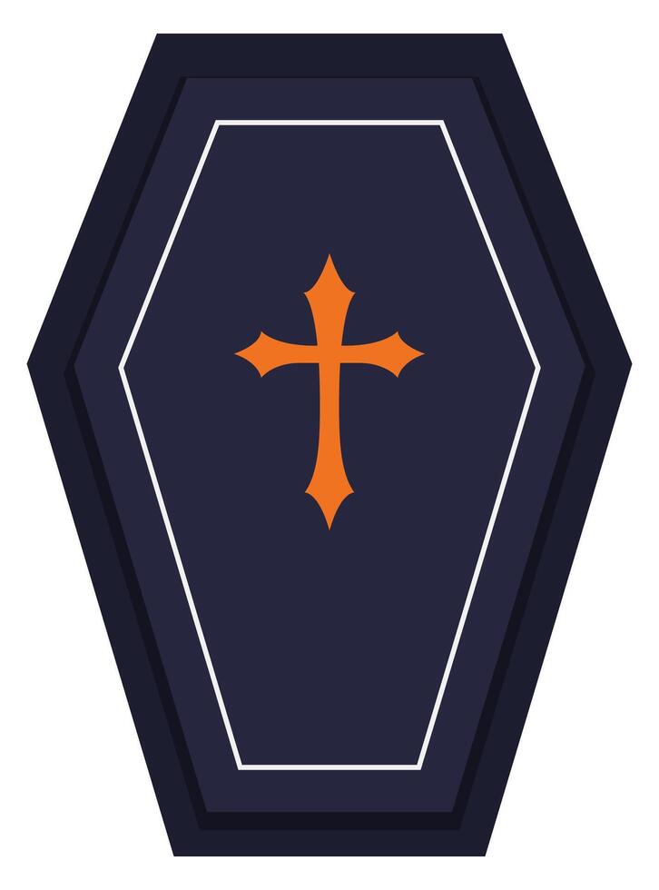 Coffin halloween flat icon isolated on white background. vector