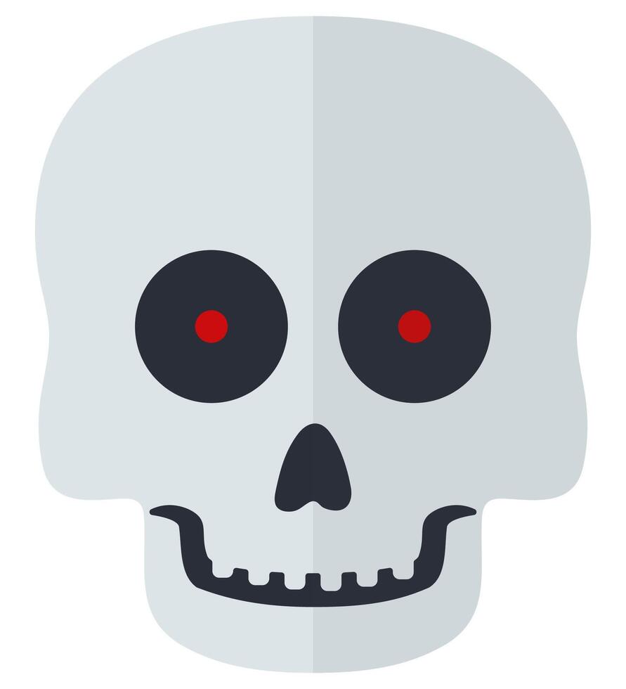 Skull flat illustration isolated on white background. vector