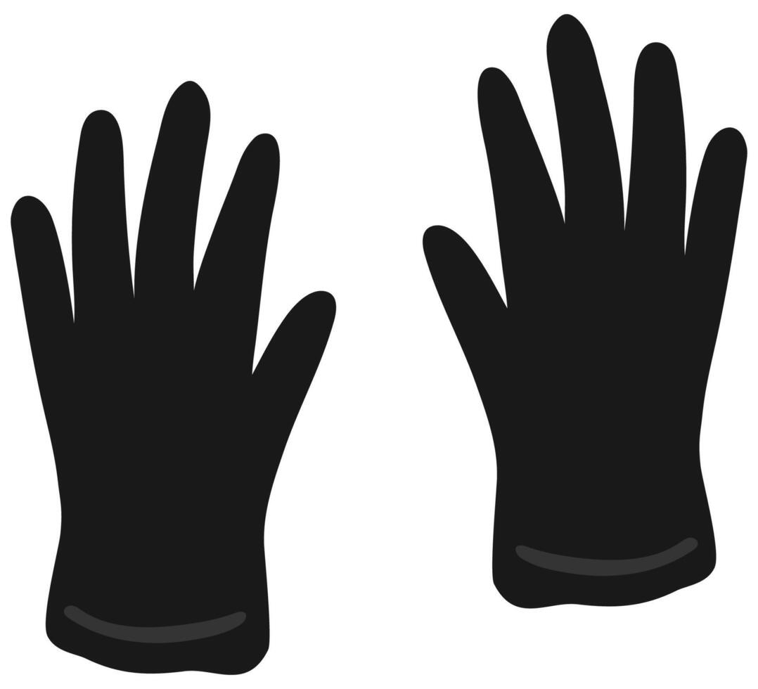 icon cartoon black rubber medical glove isolated on white background. vector