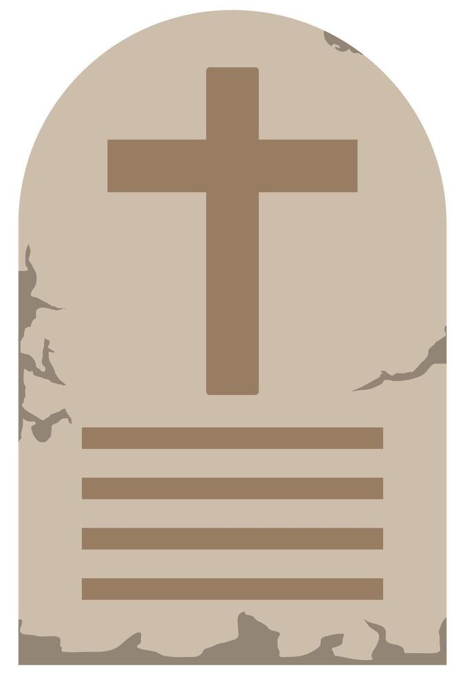 Flat icon of a tombstone isolated on white background. vector