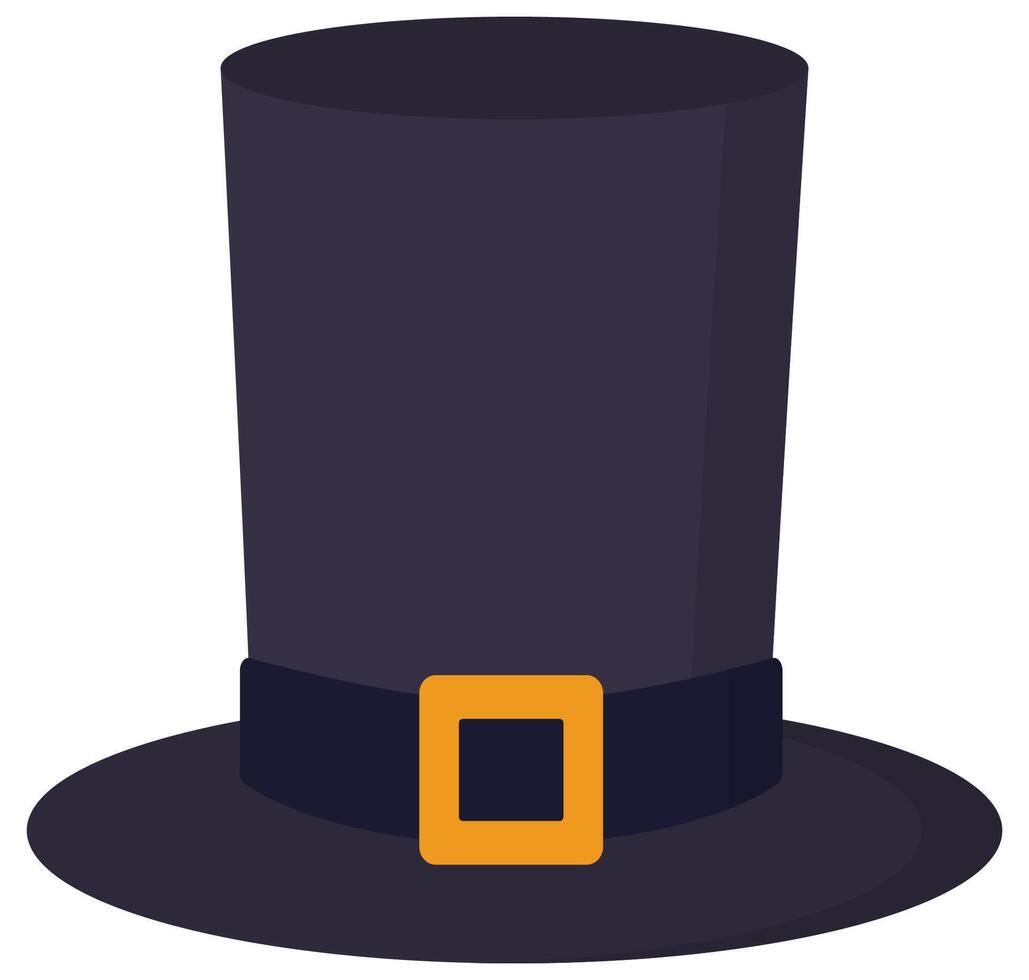 Black top hat flat icon isolated on white background. vector
