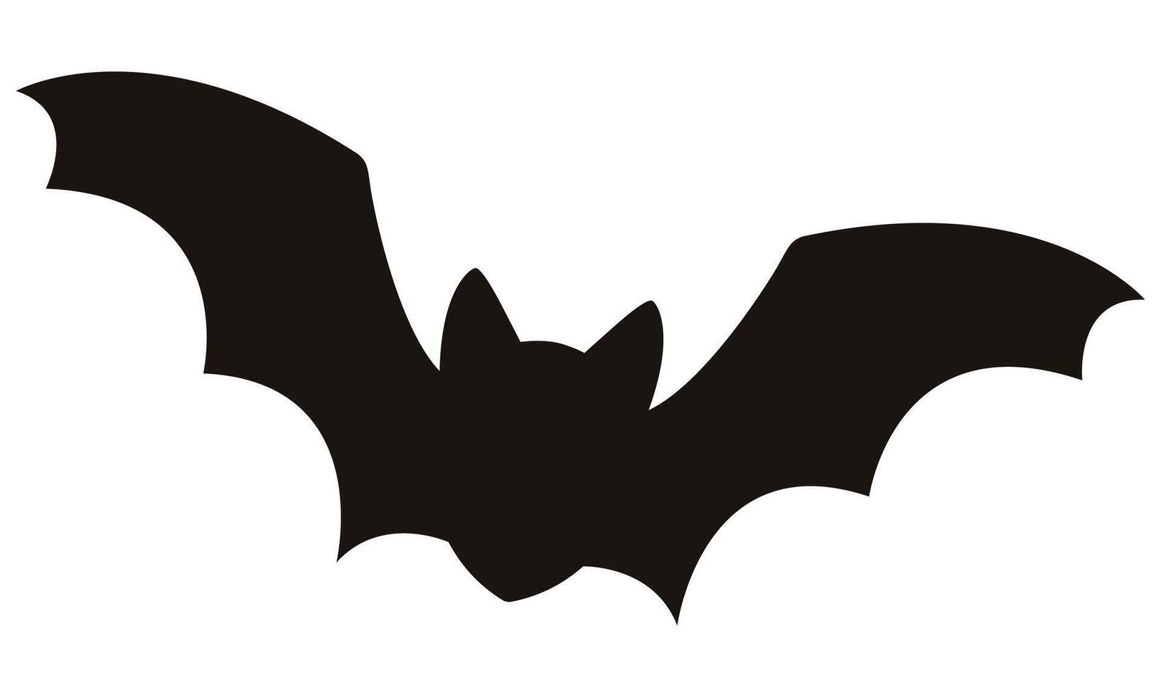 Flat icon of halloween black bat silhouette isolated on white background. vector