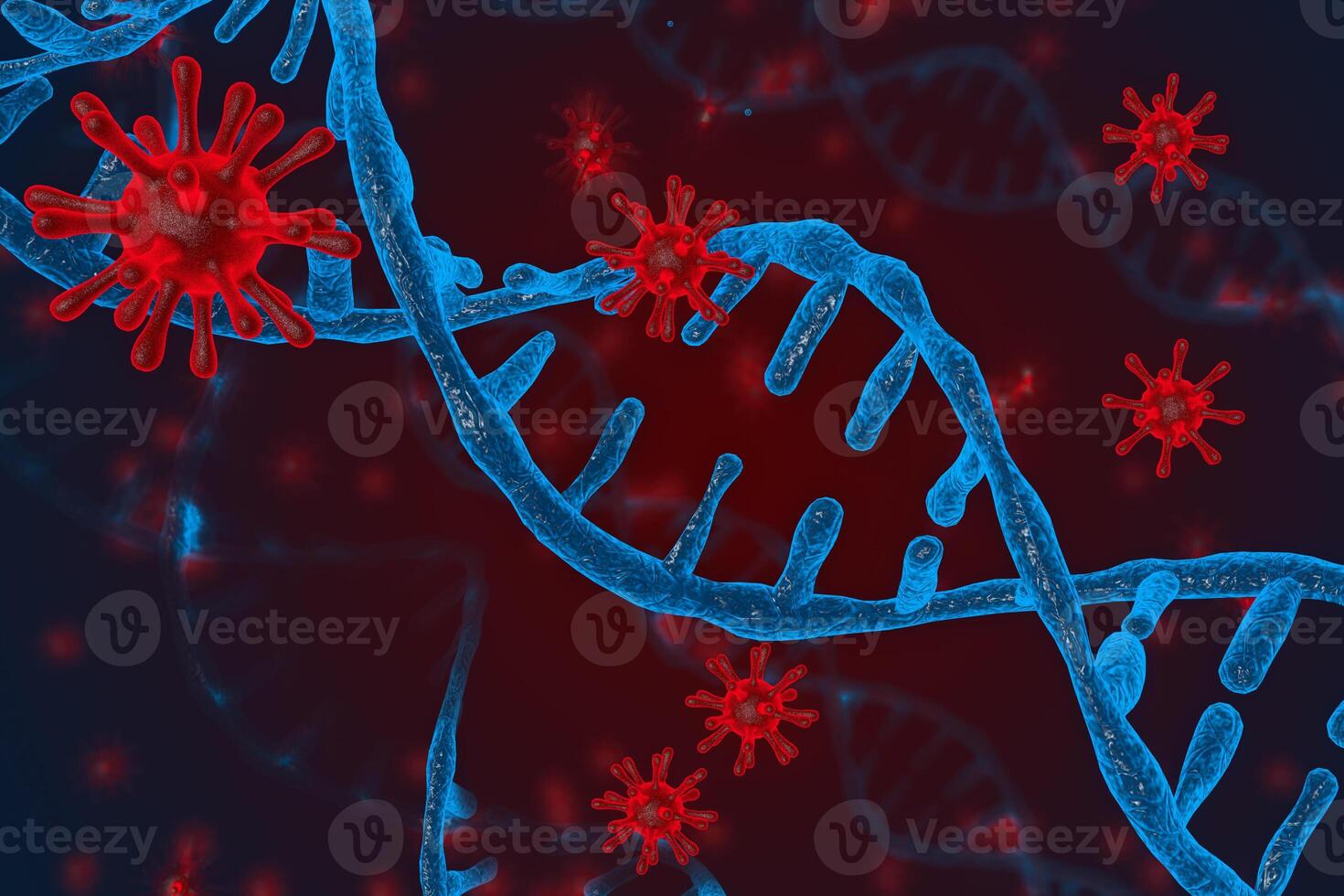 virus integrates into the human cellular mechanism. photo