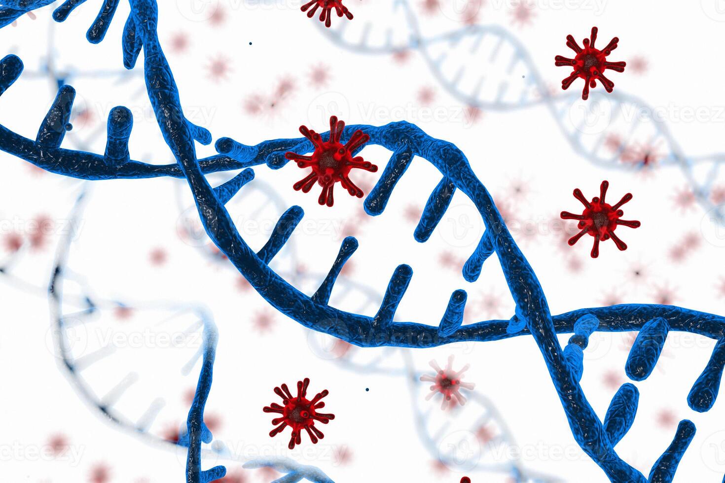 Virus integrates into the human cellular mechanism. photo