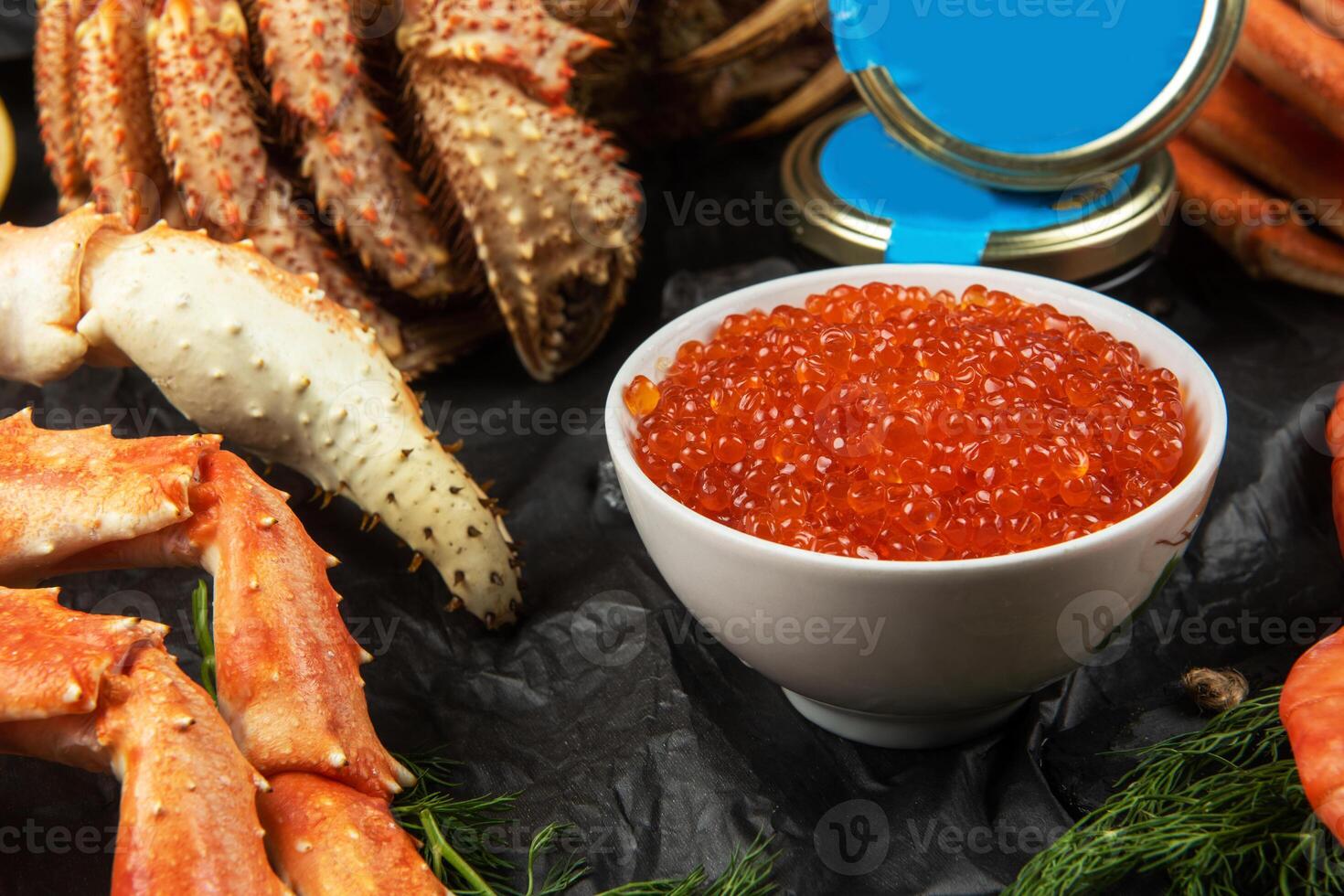 Set of fresh seafood photo