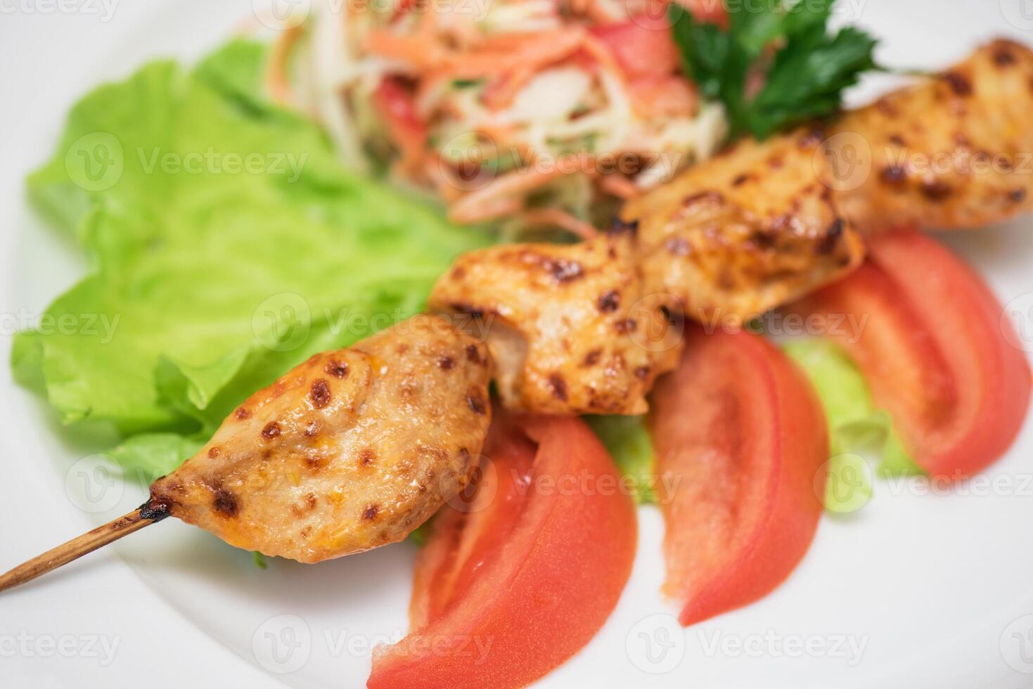 Grilled shish kebab or shashlik photo