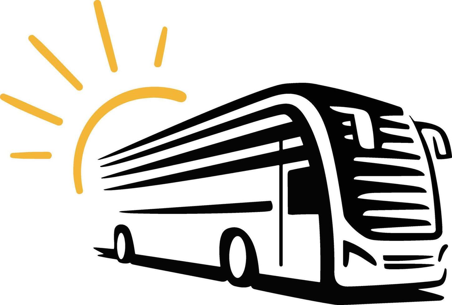 A bus with the sun behind it vector