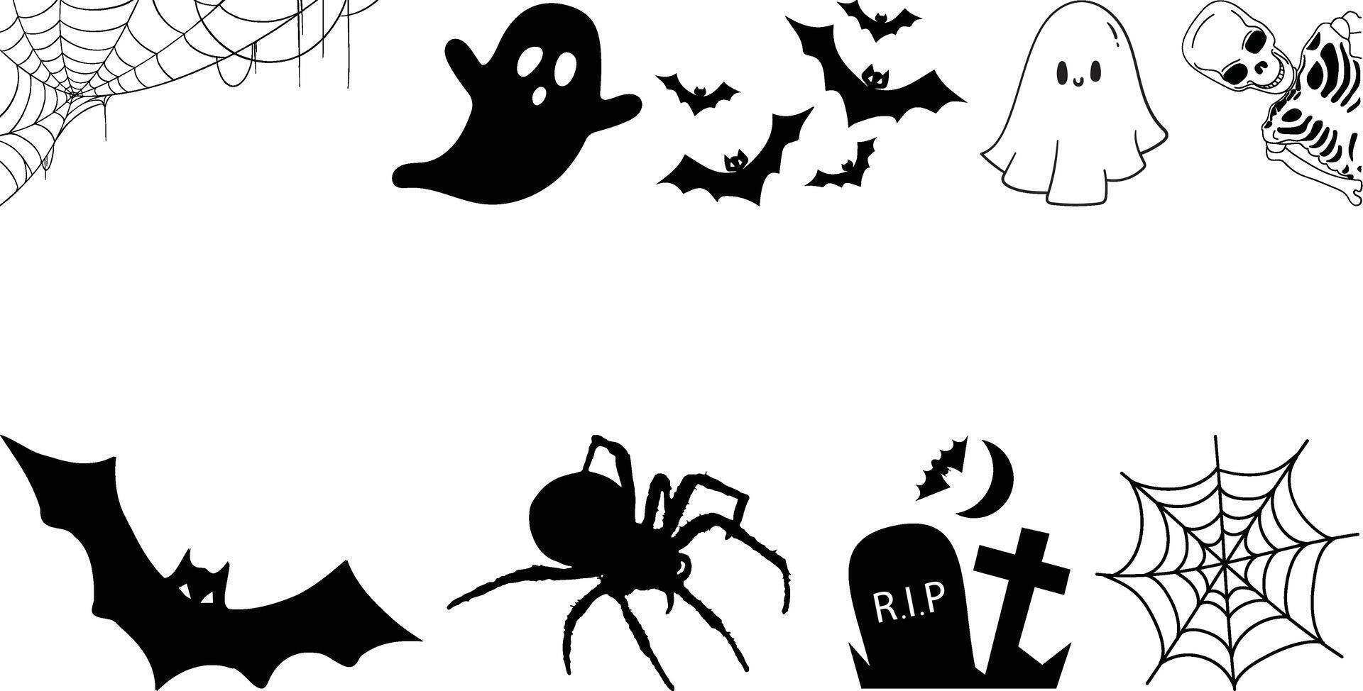 Happy Halloween icons set collection designs vector