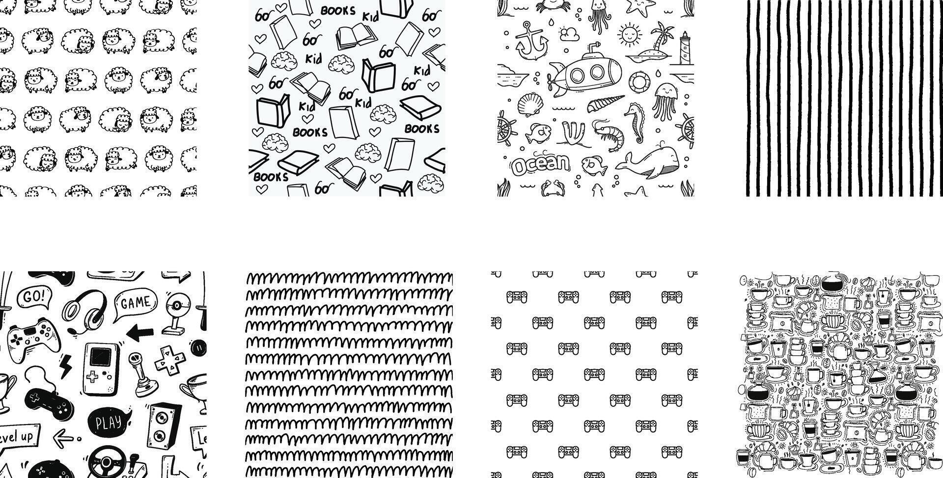 Hand Drawn Patterns Doodle background. vector