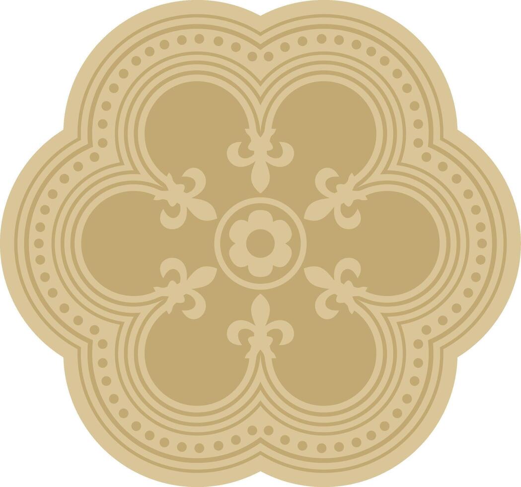 golden gothic ornament. Medieval European art. Traditional patterns of Catholic cathedrals. vector