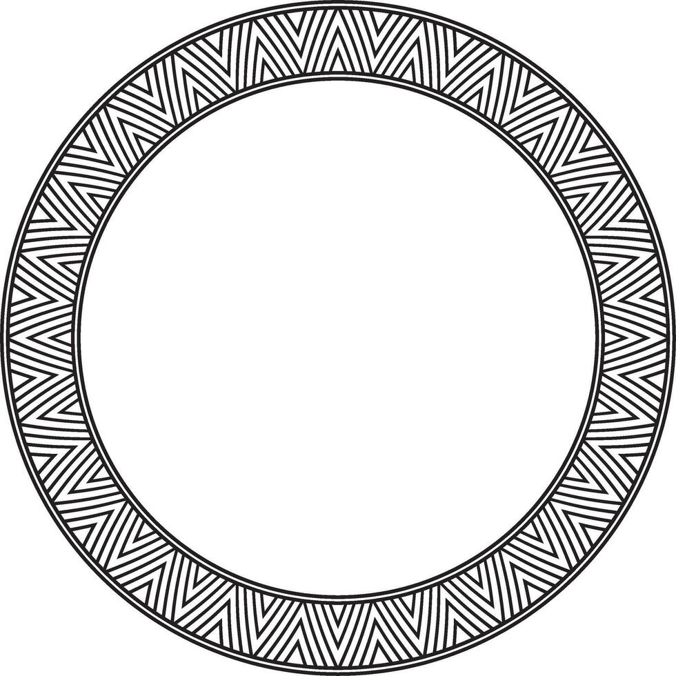 monochrome black round Yakut ornament. Endless circle, border, frame of the northern peoples of the Far East. vector