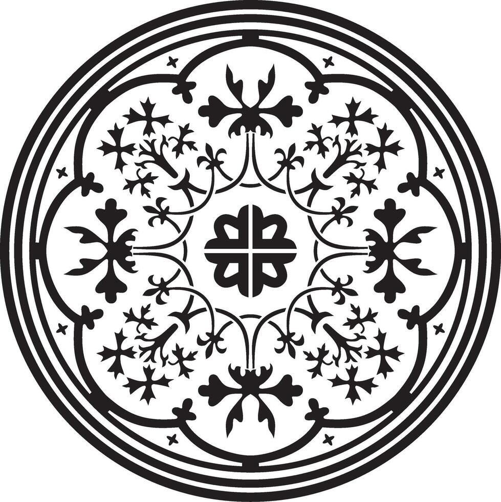monochrome round ornament of Ancient Greece and Roman Empire. Classic circle with a pattern of European peoples. Meander frame vector