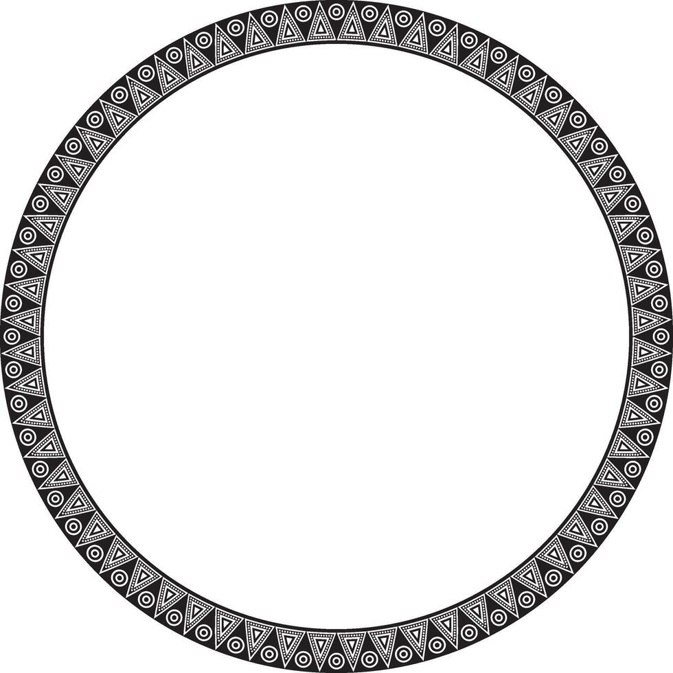 round Indian patterns. National circle ornaments, borders, frames. monochrome decorations of the peoples of South America, Maya, Inca, Aztecs. vector