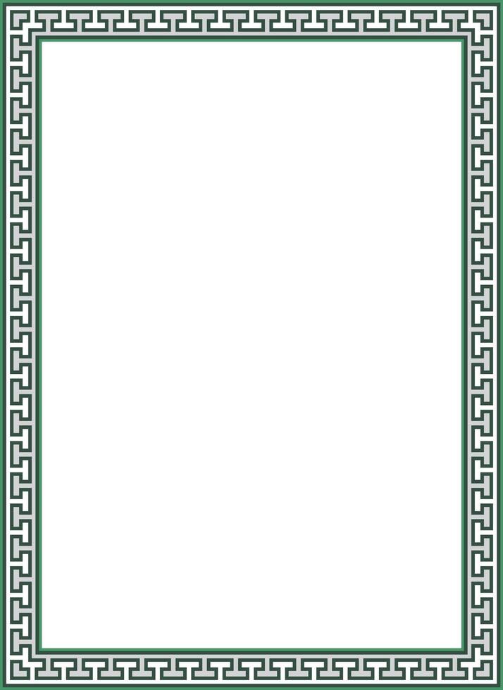 colored classic Greek square ornament. Rectangle of Ancient Greece and Roman Empire. Byzantine painting of walls, floors and ceilings. Decoration of European palaces. vector